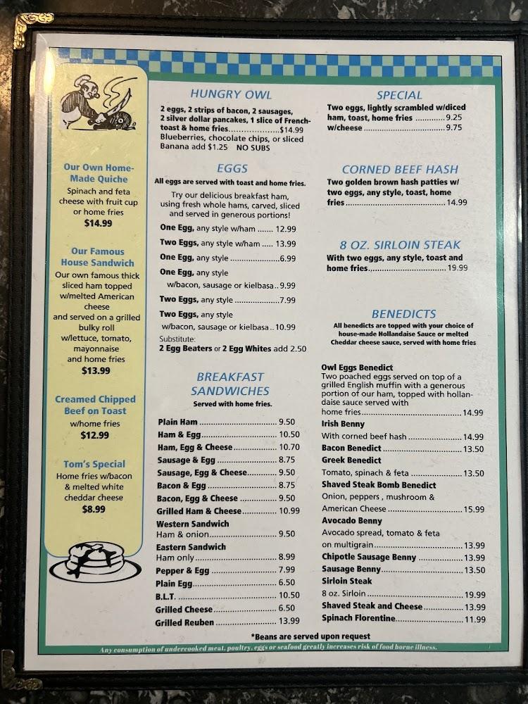 Four Sisters Owl Diner Menu image 2